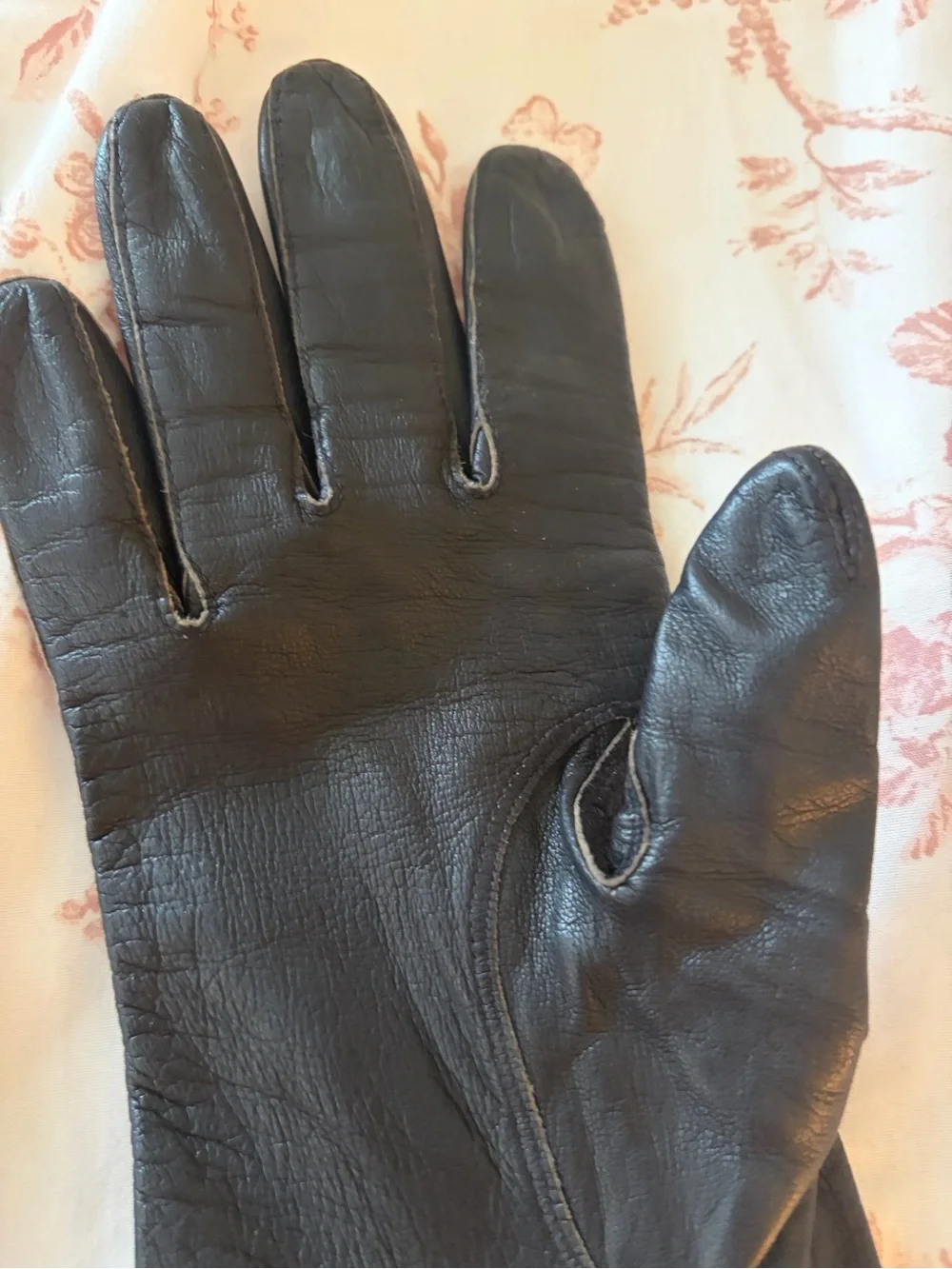 Vintage Gant Black Leather Silk Lined Long Gloves